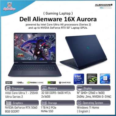 Dell Alienware 16 Aurora Laptop Gaming 16" Indigo - Intel Core 5, RTX 4050, 16GB DDR5, 1TB SSD