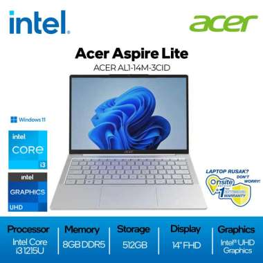 ACER Aspire Lite AL1-14M-3CID (Intel I3-1215U/8GB/512GB/WINDOWS 11) 14" WUXGA
