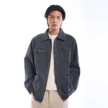 M231 Shift Jaket Denim Pria Dark Grey 0998B Dewasa-M