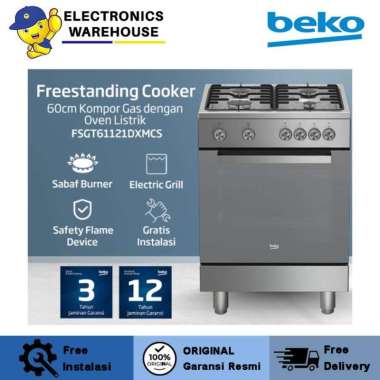 Beko Kompor Freestanding FSGT61121DXMCS 75cm - Beko FSGT 61121 DXMCS
