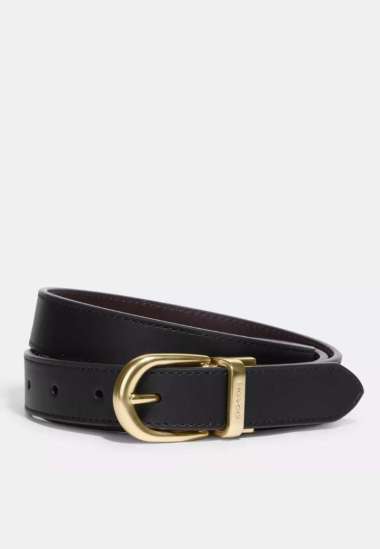 Classic Buckle Cut To Size Reversible Belt, 25 Mm Smooth Leather Gold/Black Oxblood