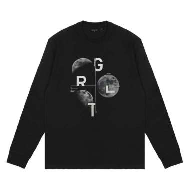 Greenlight Men's T-Shirt Long Sleeve Regular Fit Cotton Dust HP-C040225 Black XXL