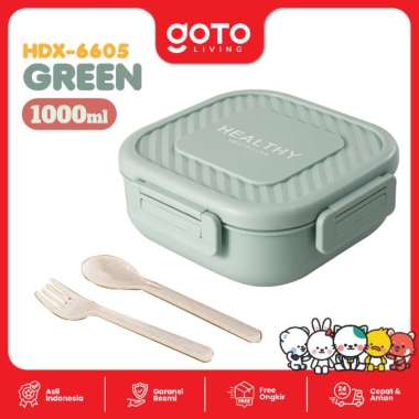 Goto Mumu Lunch Box Tempat Makan Kotak Bekal Bento Box 3 Sekat HDX-6605 GREEN