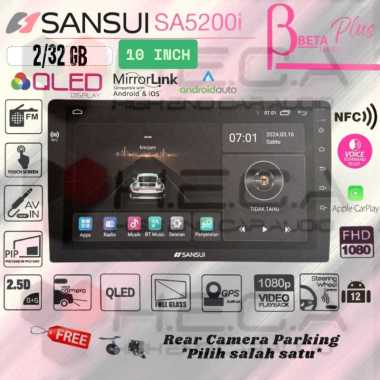 SANSUI Beta Plus Series NFC 2/32 GB Android 10" Inch SA-5200I Beta+ Head Unit Tape Mobil + Kamera Mu