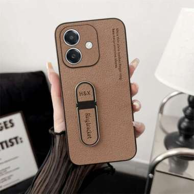 Case Compatible Oppo A5i Softcase Standing Luxury Ring Holder Oppo A5i Coklat