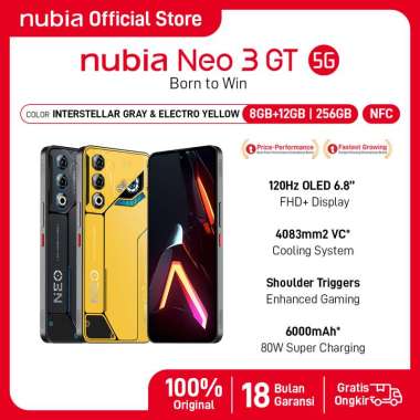 [2025NEW] HP Gaming nubia Neo 3 GT 5G RAM 20 GB (8 +12 GB) + ROM 256 GB 6000mAH Super Fast Charging 