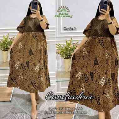 Daster Batik Klok/Payung Candradewi Sogan Semerbak Bahan Rayon Candradewi-A