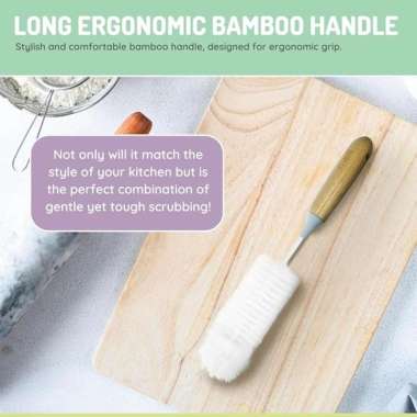 Melii Bamboo Bottle Brush - Sikat Pembersih Botol Susu Gagang Kayu BRISTLE TOP