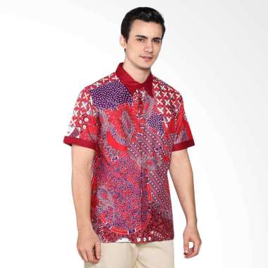 Arjuna Weda Hem Pria Batik Wulu Rebung 53014016 - Merah S