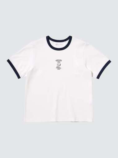 UNIQLO T-Shirt Kaos Wanita UT Peanuts Lengan Pendek White XL