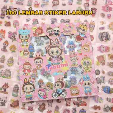 Stiker 2D 100 Lembar Sticker Momo Kartun Korea Lucu Anti Air Stiker100Labubu