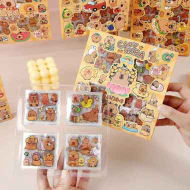 Stiker 2D 100 Lembar Sticker Momo Kartun Korea Lucu Anti Air Stiker100Capybara