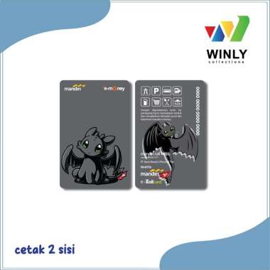 Mandiri E-Money Custom Toothless Naga Cute Emoney Tapcash BRIZZI - 2 SISI BRIZZI GLOSSY EMBOSS