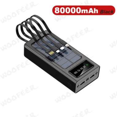 WOOFEER Power Bank Tenaga Surya Powerbank Solar Panel Powerbank 80000mah Powerbank Genset 80000mAh B