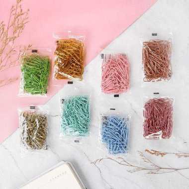 [CREATIV] Color Sprinkle Paper Clip Pack Gold Kertas Pink