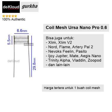 Authentic Gurkha RBK COIL SATUAN / ECERAN | Mesh & Spiral Coil | Semua Ukuran | 0.2 0.3 0.4 0.6 0.8 