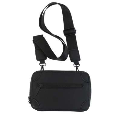 Tas Selempang Cowok Kulit PU Tas Pria Kecil Tas Jalan Sling Bag TP-2069 Black