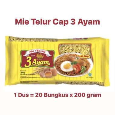 Mie Telor Cap 3 Ayam / Mie Telor Cap 3 Ayam 1 Dus
