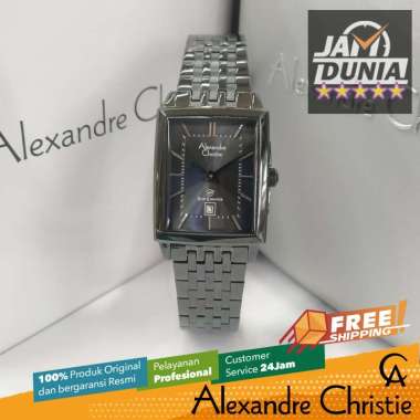 JAM TANGAN WANITA ANALOG KOTAK ALEXANDRE CHRISTIE ORIGINAL BLACK 8708 AC 8708 AC8708 ACF8708 JAM AC
