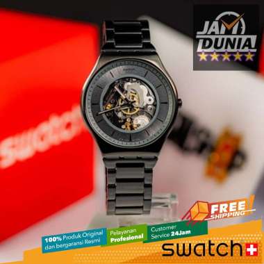 JAM TANGAN PRIA SWATCH ORIGINAL STAINLESS STEEL BLACK SKIN SWATCH SS07B113G SWATCH SS07B 113G JAM PR