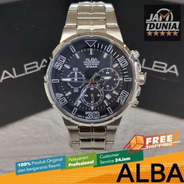 JAM TANGAN PRIA ALBA CHRONOGRAPH ORIGINAL ALBA JAM ALBA CHRONO STAINLESS STEEL ALBA AT3D91 AT3D ALBA