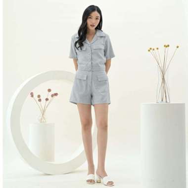 STYLE BUTIK Felicity Tweed Set in Mini Checks I Kemeja & Celana Pendek Tweed Kotak2 SHORTS L/XL