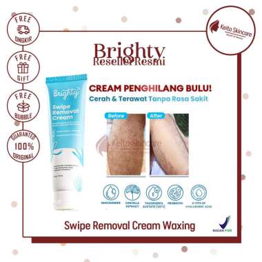 BRIGHTY Swipe Removal Cream Waxing Ketiak Perontok Bulu Permanen Pencukur Bulu Sugar Wax Hair Remova
