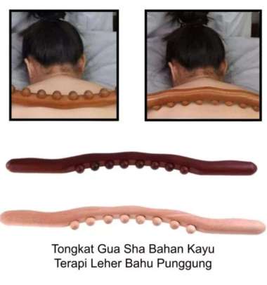 Tongkat refleksi terapi / tongkat refleksi therapy tongkat gua sha bahan kayu