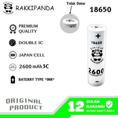 RakkiPanda - Baterai Cas 18650 Button Top 2600mAh