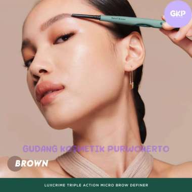 Luxcrime Triple Action Micro Brow Definer - Pensil Alis Brown