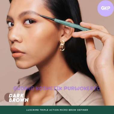 Luxcrime Triple Action Micro Brow Definer - Pensil Alis Dark Brown