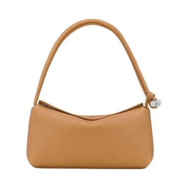 Longchamp Le Roseau Grained Shoulder Bag Walnut