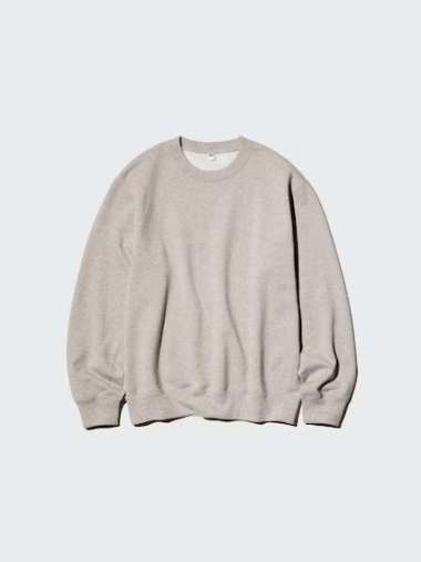 UNIQLO sweater Sweatshirt Pria Lengan Panjang BEIGE S