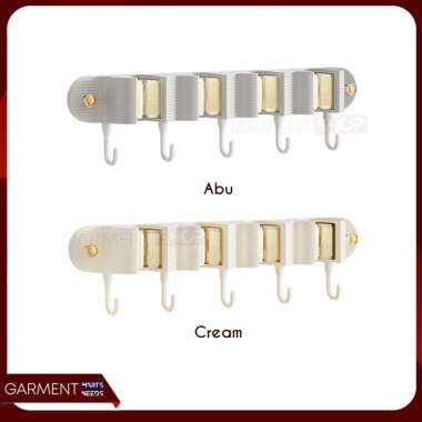 Holder Gantungan Sapu Pengki Rack Broom 4 Kait Penjepit Tempat Alat Pel Cleaner Bagus Estetik RANDOM