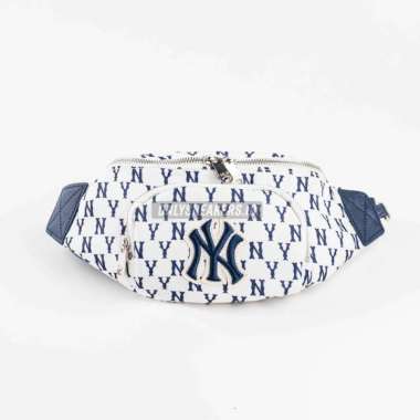 MLB MONOGRAM JACQUARD NEW YORK YANKEES HIP WHITE WAIST BAG