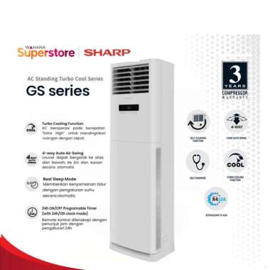 Sharp AC Floor Standing Turbo Cool GS Series 2.5 PK - GS-A24ACY