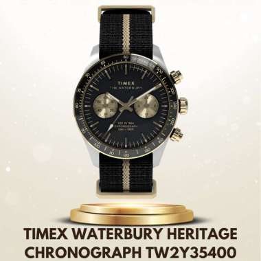 Timex TW2Y35400 - Jam Tangan Pria Timex Waterbury Heritage Chronograph Original