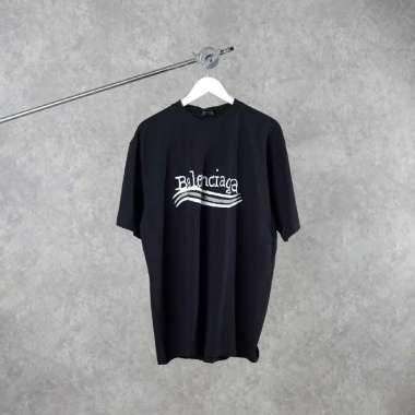Kaos BALENCIAGA POLITICAL DRAWN BLACK TSHIRT 100% ORIGINAL S