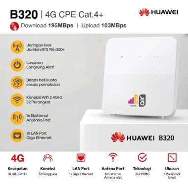AJ COMP Router wifi Rumahan Hifi Air Modem Wifi Huawei B320 Free Kartu 3 Tri 215 GB 12 Bulan TANPA S