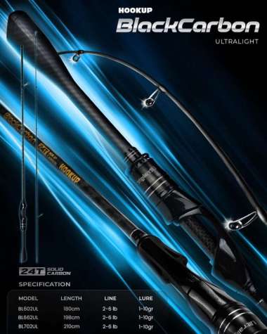 Joran Hookup BlackCarbon Ultra Light | Joran Spinning 24T Solid Carbon UL 180