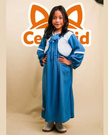 [Ceriakid] Gamis Rompi Anak Perempuan Haifa 1-8 Tahun XS Merah Bata