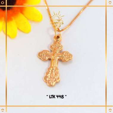 LIONTIN SALIB MODEL TERBARU EMAS ASLI EMAS MUDA KADAR 8K (375) LIONTIN SALIB TANPA PERMATA KODE LTK