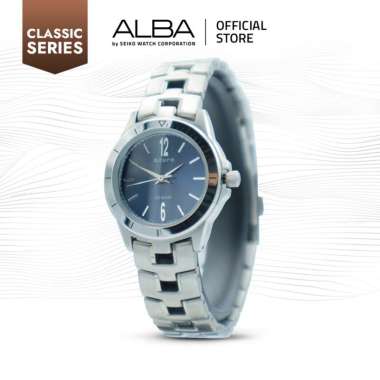Alba Azure Jam Tangan Vintage Wanita ATC009 / ATC009X1 Quartz Blue Dial Stainless Strap Watch