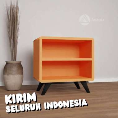 Adapta - Nakas Bedside Table - Nakas Minimalis - Nakas Mini Tidak Makan Tempat - Bedside Orange Polo