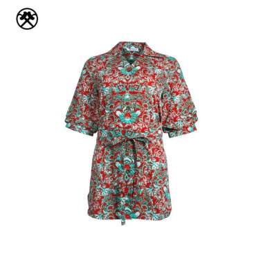 Keris Gallery Blouse Batik Lengan Pendek Balon Motif Serbaneka L Merah