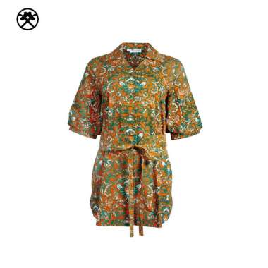 Keris Gallery Blouse Batik Lengan Pendek Balon Motif Serbaneka M Orange