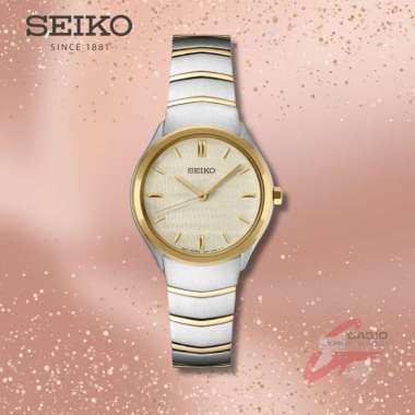 SEIKO SUR550 Seiko SUR550P1 Classic Duotone Gold Beige Dial 30mm Original Garansi Resmi Jam Tangan W