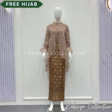 INSTANT COD Setelan Kebaya Organza Payet Premium Dan Rok Songket Kebaya Melayu Organza / Setelan Dre