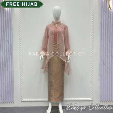 INSTANT COD Setelan Kebaya Organza Payet Premium Dan Rok Songket Kebaya Melayu Organza / Setelan Dre