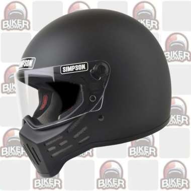 Simpson M30 Helm Fullface Premium Fullface Retro - Retro Fullface Helmet MATT BLACK XL